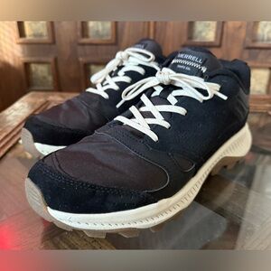 Merrell Tempo Sol Hiking Shoe Men's Black Sneakers with Cream Laces 9.5